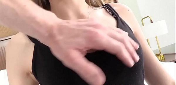  Skinny amateur with small tits Ivy first time fucked on cam